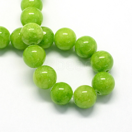 Natural Dyed Yellow Jade Gemstone Bead Strands G-R271-4mm-Y12-1