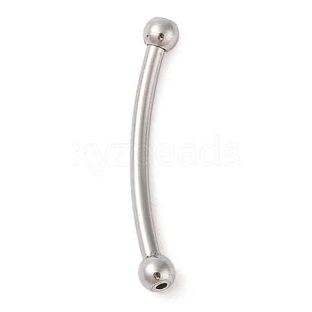 Non-Tarnish 304 Stainless Steel Curved Tube Beads STAS-M061-04P-1