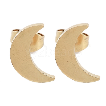 Vacuum Plating 304 Stainless Steel Stud Earrings for Women EJEW-A048-46H-G-1