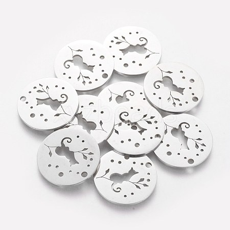 304 Stainless Steel Kitten Pendants A-STAS-S105-T469-1