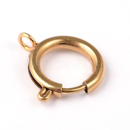 Ion Plating(IP) 304 Stainless Steel Spring Ring Clasps LS-STAS-E104-09A-1
