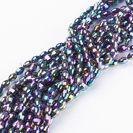 Electroplate Glass Beads X-GC885Y-1-1