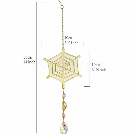 Halloween Spider Web Alloy & Iron & Eanmel Wind Chime PW-WGF44C9-03-1