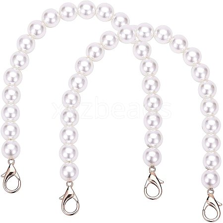 Acrylic Imitation Pearl Beads Bag Handle FIND-PH0015-64-1