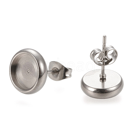 Non-Tarnish 304 Stainless Steel Stud Earring Settings X-STAS-K202-05C-P-1