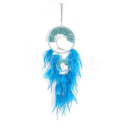 Retro Style Iron & Synthetic Turquoise Pendant Hanging Decoration PW-WG38430-01-1