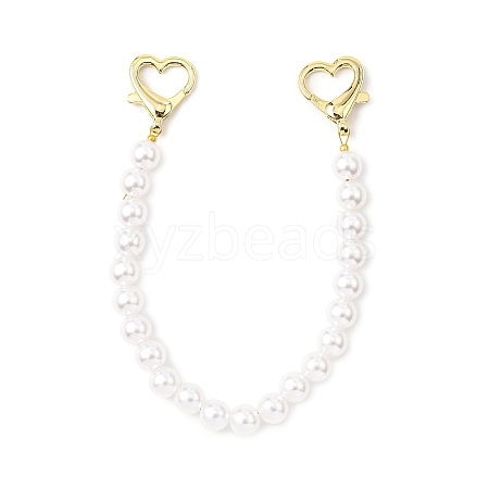 ABS Plastic Imitation Pearl Round Beaded Purse Decorative Chains HJEW-JM04460-1