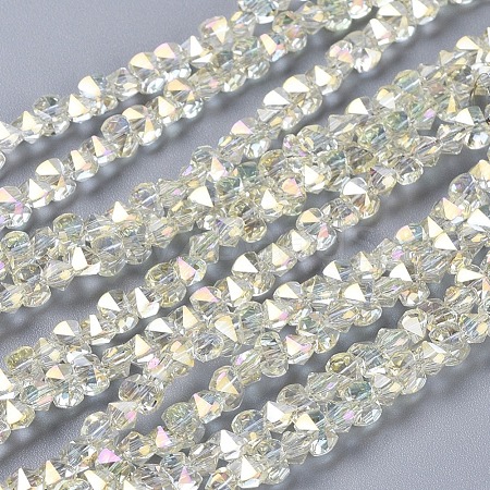 Electroplate Glass Beads Strands EGLA-L021-FR04-1