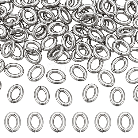 100Pcs 304 Stainless Steel Open Jump Rings STAS-UN0063-41A-1