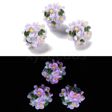 Luminous Polymer Clay Rhinestone Beads CLAY-U002-01D-1