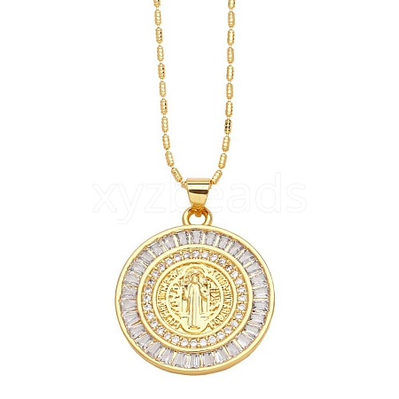 Brass Micro Pave Cubic Zirconia Pendant Necklaces PW-WG68744-03-1