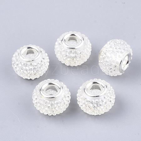 Resin Rhinestone European Beads RPDL-T002-04K-1