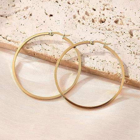 201 Stainless Steel Hoop Earrings EJEW-P304-14A-G-1