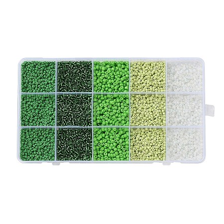 DIY 15 Grids ABS Plastic & Glass Seed Beads Jewelry Making Finding Beads Kits DIY-G119-02E-1