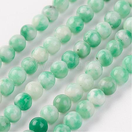 Natural Green Spot Jasper Bead Strand G-G680-40-1