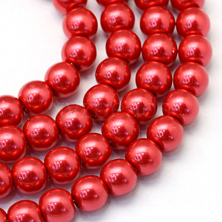 Baking Painted Pearlized Glass Pearl Round Bead Strands HY-Q003-10mm-74-1