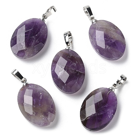 Natural Amethyst Pendants G-E603-03P-02-1