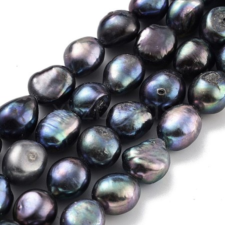 Dyed Natural Cultured Freshwater Pearl Beads Strands PEAR-P062-36C-1