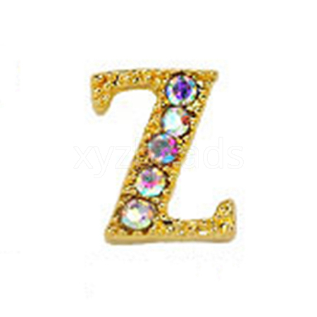 Alloy Gold Rhinetone Letters Nail Stud Cabochons MRMJ-S047-023Z-1