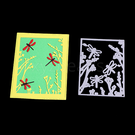 Rectangle with Dragonfly Frame Carbon Steel Cutting Dies Stencils DIY-F028-34-1