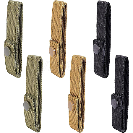 BENECREAT 6Pcs 3 Colors Nylon Tactical Molle Straps DIY-BC0009-29-1