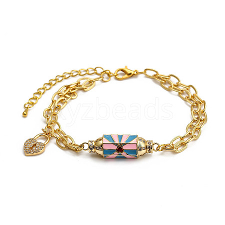 Brass Enamel Charm Bracelets PW-WGF781D-03-1