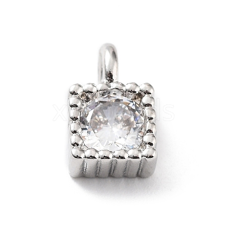 Rack Plating Brass Micro Pave Cubic Zirconia Pendants KK-P247-11P-1