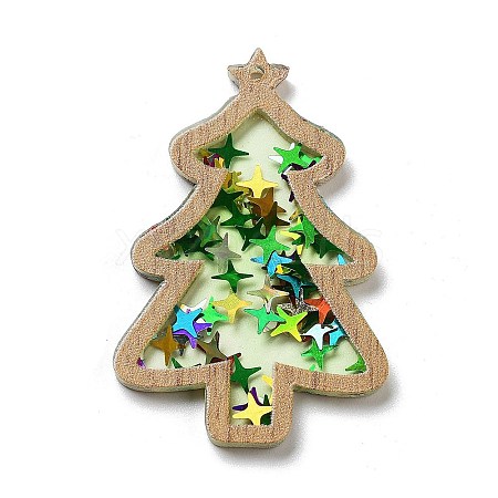 Christmas Theme Opaque Printed Acrylic Pendants SACR-Z005-02D-1