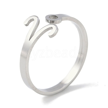 Non-Tarnish Constellations 304 Stainless Steel Open Cuff Ring for Women RJEW-L122-001P-03-1