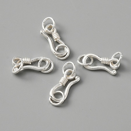 925 Sterling Silver S-Hook Clasps FIND-WH0114-71B-1