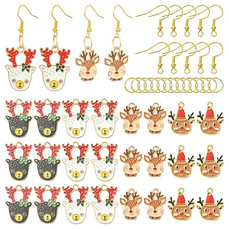 DIY Christmas Reindeer Earring Making Kit DIY-YW0017-80-1