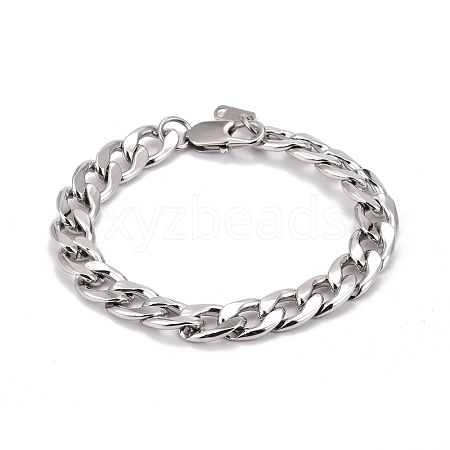 304 Stainless Steel Curb Chains Bracelets BJEW-JB06273-01-1
