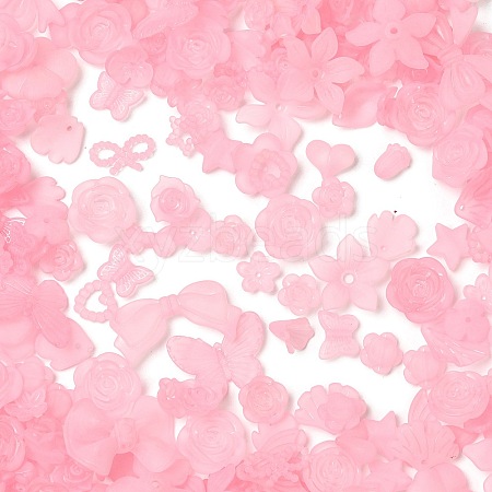 Frosted Transparent Acrylic Beads OACR-U006-03B-1