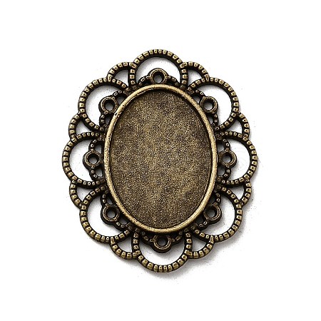 Filigree Wrap Oval Alloy Cabochon Settings PALLOY-N0088-10AB-NF-1