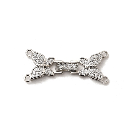 Brass Micro Pave Clear Cubic Zirconia Watch Band Clasps KK-A266-23P-1