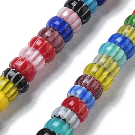 Handmade Millefiori Lampwork Beads Strands LAMP-F035-05-1