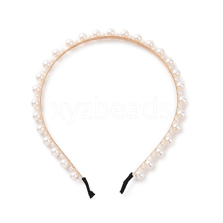 Plastic Imitation Pearls Hair Bands OHAR-PW0007-19H-1