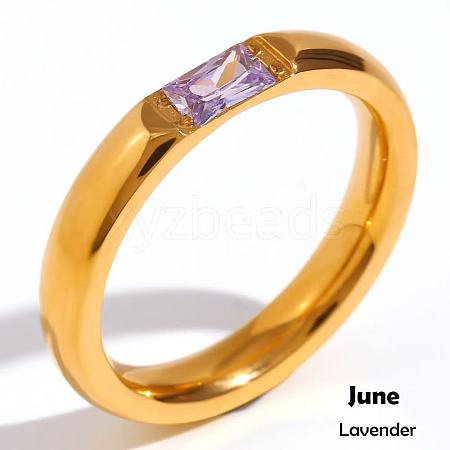 304 Stainless Steel Pave Cubic Zirconia Finger Rings FS-WG61B2A-18-1