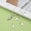 Non-Tarnish 304 Stainless Steel Tiny Cross Charms X-STAS-E104-34P-5