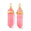 Cherry Quartz Glass Pointed Pendants G-G025-01G-05-2