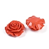 Synthetic Coral Dyed Carved Flower Connector Charms CORA-M001-01-2