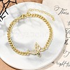 Brass Micro Pave Cubic Zirconia Link Bracelets BJEW-M050-04G-02-1