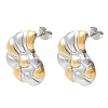 304 Stainless Steel Two Tone Conch Stud Earrings EJEW-D343-01GP-2