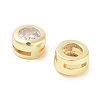 Brass with Single Cubic Zirconia Slide Charms KK-C051-27G-01-2