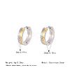 Two Tone 304 Stainless Steel Rhinestone Hoop Earrings for Women OJ2357-2-1