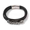 Braided Microfiber Leather Multi-strand Bracelets BJEW-B096-21A-1