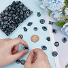 150Pcs 15 Styles Prussian Blue Opaque Acrylic Beads OACR-AR0001-31-4