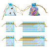 50Pcs Heart Printed Organza Bags OP-TADJ0001-01A-1