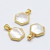 Natural White Shell Mother of Pearl Shell Charms KK-E755-14D-G-1