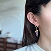 Brass Micro Pave Cubic Zirconia Dangle Earrings WG2D2E7-01-3